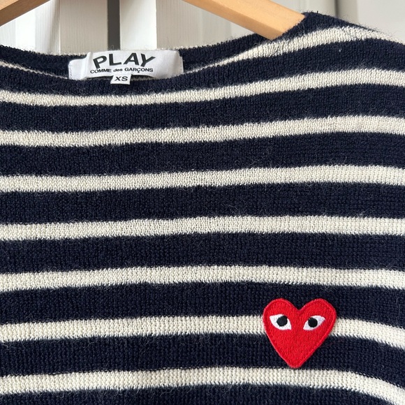 Comme des garçons PLAY 100% wool made in Japan striped sweater - Picture 2 of 5